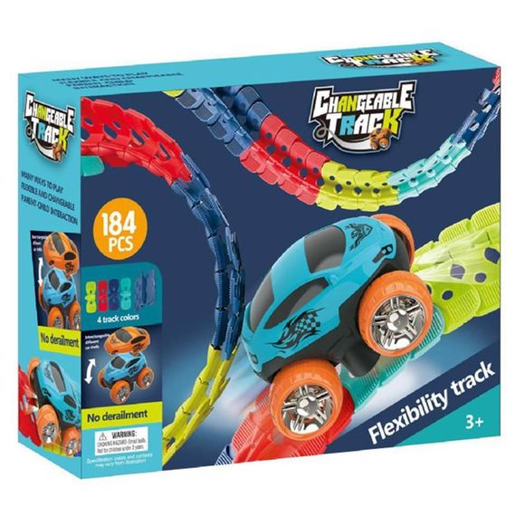 Интерактивный трек с инерционной машинкой SHT 388 Changeable Trak (184pcs/1CAR) Colorful | Зображення 2