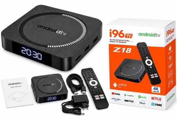 Smart TV приставка I96Z18 4/32 ГБ • ТВ-приставка I96Z18 Android 12 с Wi-Fi 2.4/5 ГГц, 4 ГБ RAM и 32 ГБ ROM | Зображення 1