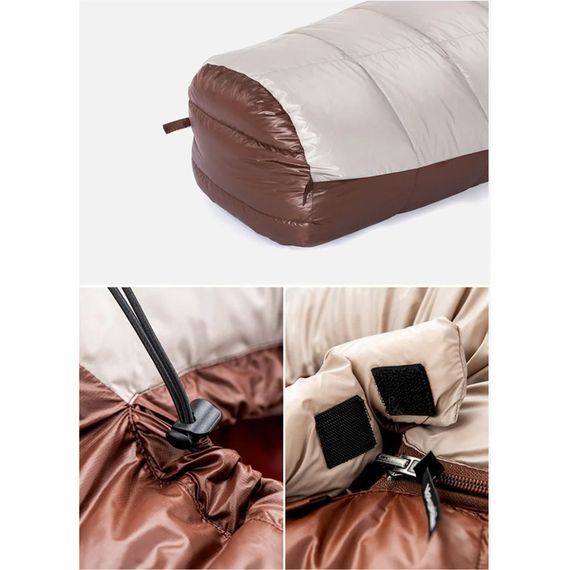 Спальник з натуральним пухом Naturehike Snowbird NH20YD001, p-р L, коричневий 380 г | Зображення 6