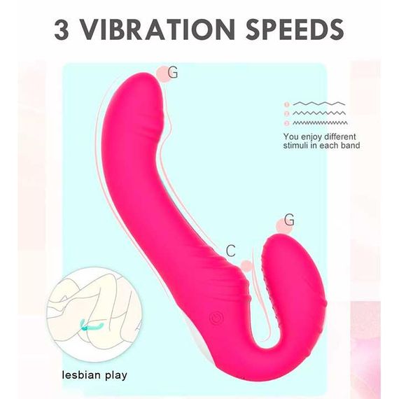 Безремневий силіконовий страпон із вібрацією й пультом Love Rider | Зображення 7