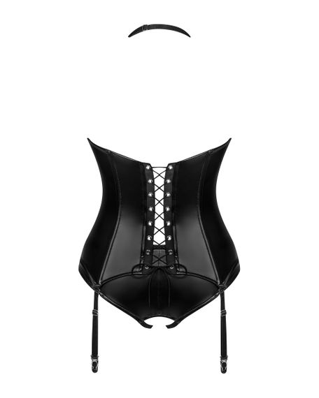 Корсет и стринги Obsessive Viranes Черный M/L | Зображення 5