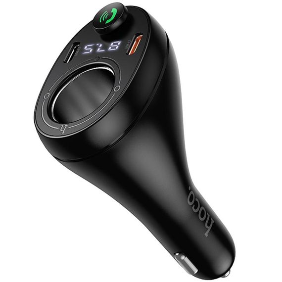 АЗП FM модулятор Hoco E88 Star cigarette lighter+PD20W+QC3.0 total 120W (2USB-C) Black | Зображення 1