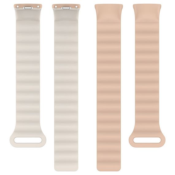Ремешок Dual-color Magnetic для Xiaomi Mi Band 9/8 Beige / White | Зображення 3