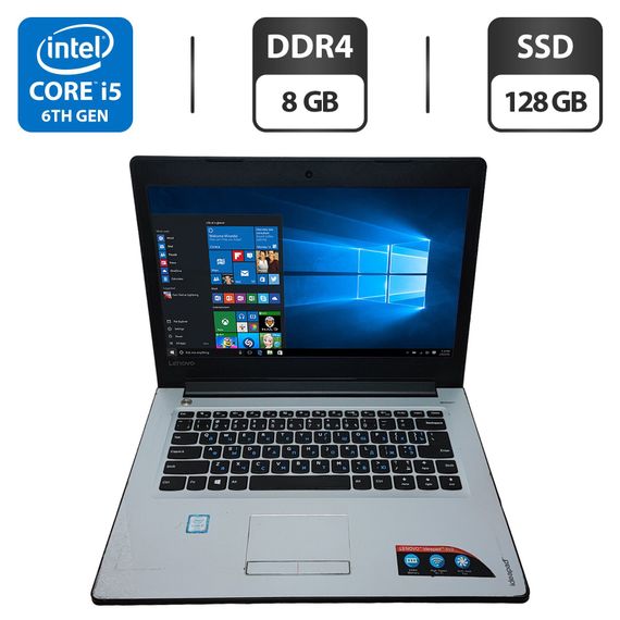 Ноутбук Б-класс Lenovo IdeaPad 310-14ISK / 14" (1366x768) TN / Intel Core i5-6200U (2 (4) ядра по 2.3 - 2.8 GHz) / 8 GB DDR4 / 128 GB SSD / Intel HD Graphics 520 / WebCam / DVD-ROM б/у