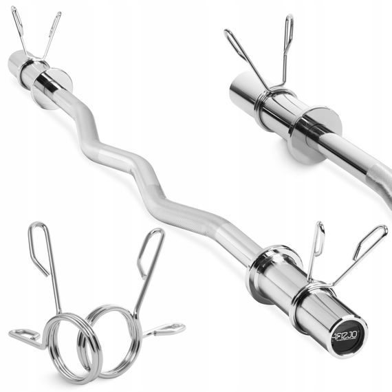 Гриф для штанги олімпійський W-подібний 4FIZJO 120 см 50 мм без підшипників (P-5905973401180)