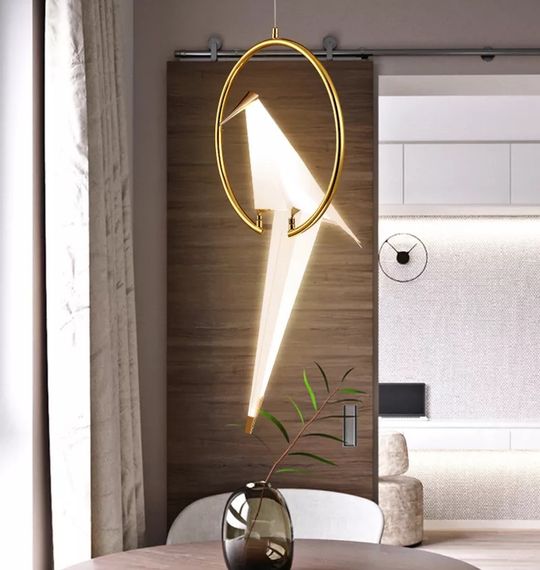 Люстра світлодіодна підвісна LED світильник для квартири на стелю лед 26309 Золото 80-160х35х35 см. | Зображення 1