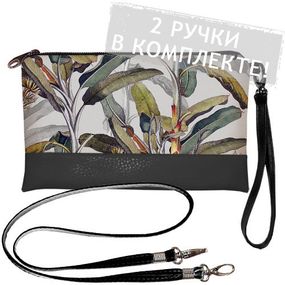 Клатч через плече Длинные тропические листья 25x15 см (KL_21M024_SE)
