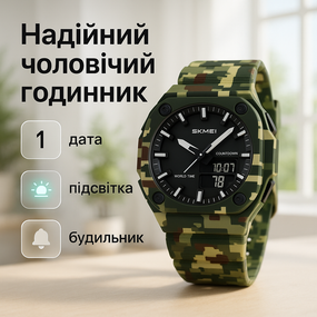 Многофункциональные военные часы SKMEI, Наручные часы с электронным механизмом армейские скмей VX-49