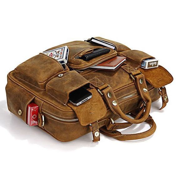 Сумка мужская Vintage 14051 в винтажном стиле Коричневая | Зображення 6