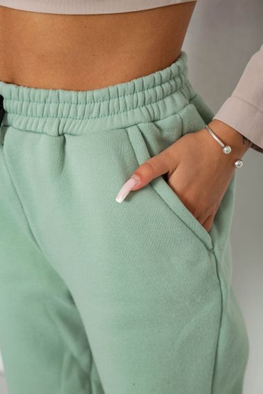 Спортивные штаны женские на флисе, цвет светло-мятный, 238R57020 | Зображення 4
