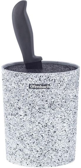 Підставка-колода Ofenbach Snow Marble для кухонних ножів 16х7х22.5см, овальна