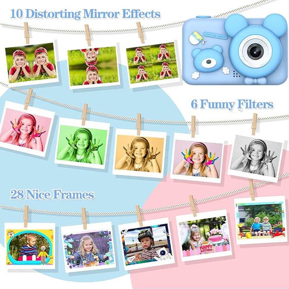 Дитяча фотокамера D32 Blue | Зображення 3