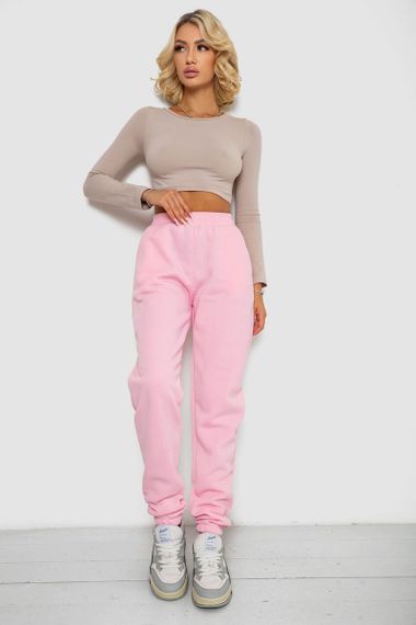 Спортивные штаны женские на флисе, цвет светло-розовый, 238R57828 | Зображення 1