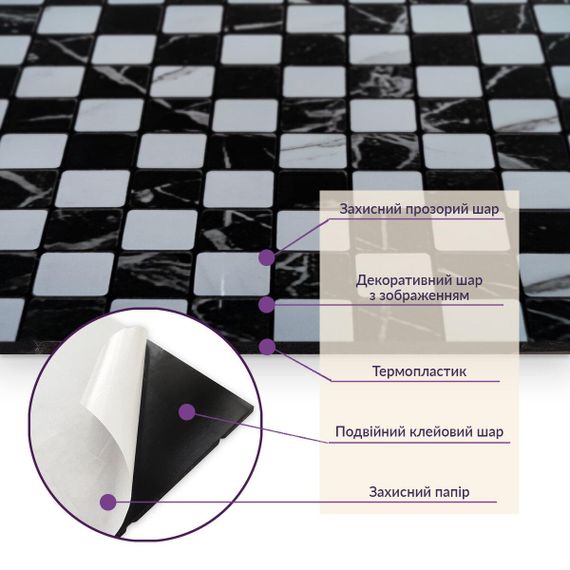 Самоклеюча PET мозаїка 30*30CM*4MM (D) SW-00001653 | Зображення 4