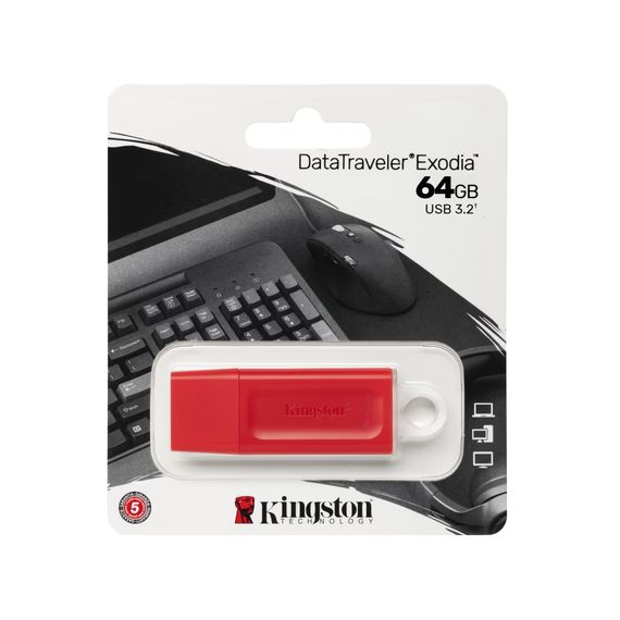 USB флеш накопичувач Kingston 64GB DataTraveler Exodia Red USB 3.2 Gen 1 (KC-U2G64-7GR) | Зображення 4