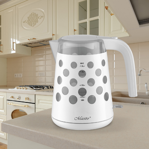 Електрочайник 1,7л 1850-2200W (диск) білий MR-045-WHITE Maestro | Зображення 3