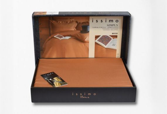 Комплект постільної білизни Issimo Simply Satin 200х220 см Terra Cotta | Зображення 5