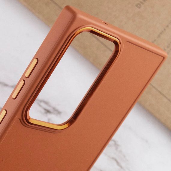 TPU чохол Bonbon Metal Style для Samsung Galaxy S24 Ultra Помаранчевий / Papaya | Зображення 2