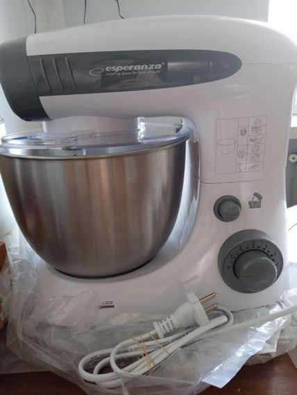 Планетарный миксер тестомес Esperanza EKM024 Cooking Assistant с чашей 4 л, кухонный миксер для теста 800 Вт | Зображення 4