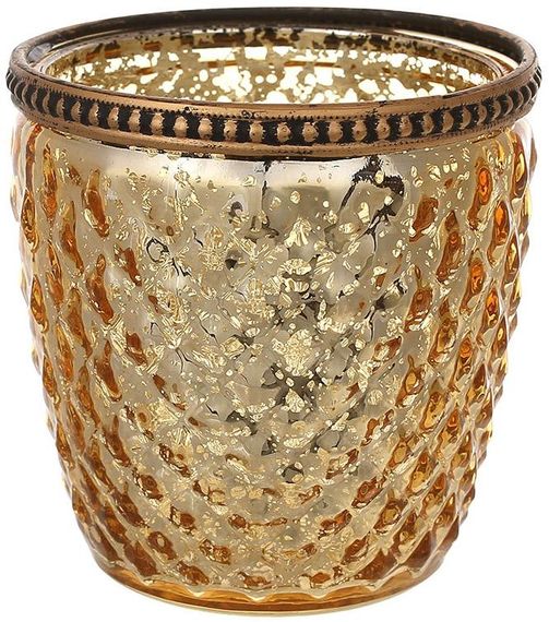 Свічник Antique Gold M d=9.5см скло, античний стиль
