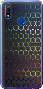 Чехол на Realme 3 Pro Переливающиеся соты "498u-1863-17620"