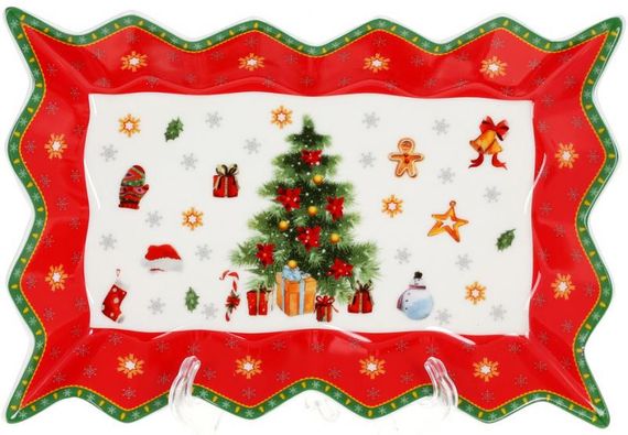 Сервірувальна страва Christmas Tree 25см червона