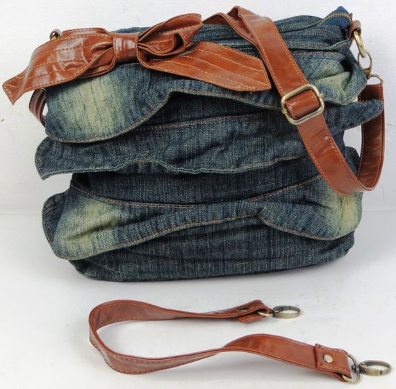 Женская  сумка Fashion jeans bag темно-синяя | Зображення 4