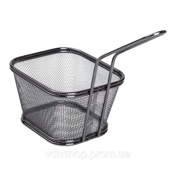 Корзина сервировочная для картофеля фри и снеков 13×11×7 см Черная HP-19-4-L-B | Зображення 2