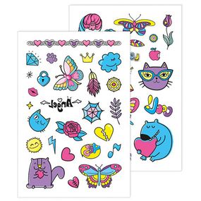 Временные татуировки для старших девочек Фиолетовый котик 10100697, 2 листа