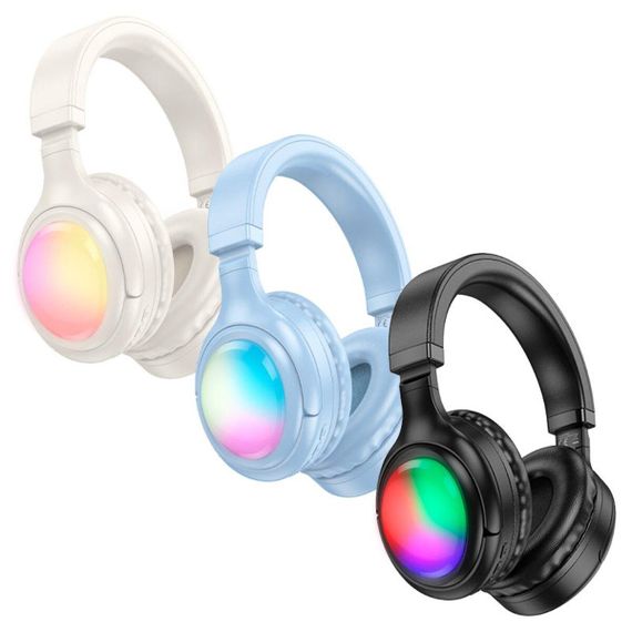 Беспроводные наушники HOCO W48 Focus BT headphones Milky white | Зображення 3