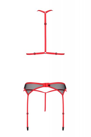 Комплект білизни з поясом для панчіх SATARA SET red S/M - Passion | Зображення 3