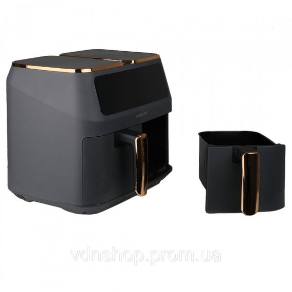 Аерогриль-фрітюрниця SOKANY SK-ZG-8030 на 8 літрів 2 відділення сіра | Зображення 2