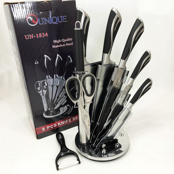Якісний набір ножів з підставкою UNIQUE UN-1834, Ексклюзивні кухонні ножі, Хороші ножі для кухарів IO-46 | Зображення 3