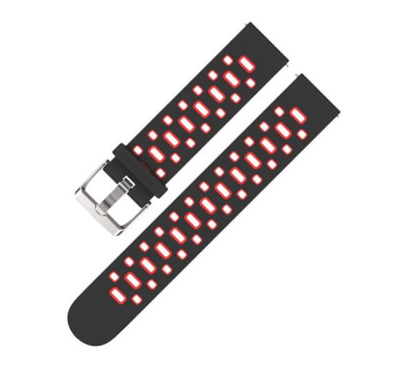 Спортивний ремінець Primo Perfor Classic для годинника Samsung Gear S2 Classic SM-R372 / R735 - Black&Red | Зображення 2
