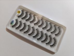 Реснички накладные 3D синтетические для кукол игрушек черные, упаковка 10 пар