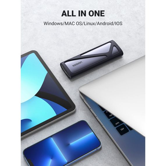 Карман внешний Ugreen SSD M.2 (NVME) M-KEY UGREEN 3.2 GEN2 CM400 gray (90264) | Зображення 3