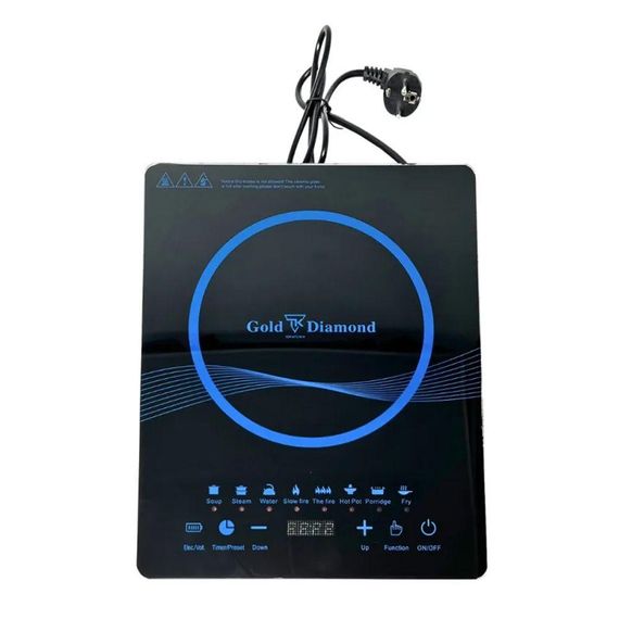 Індукційна плита одноконфоркова 2400Вт, Gold Diamond TK09902 / Настільна елетрична плита / Електроплита з сенсорним управлінням | Зображення 2