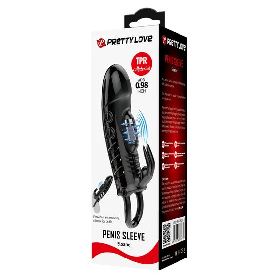 Насадка на член - Pretty Love Sloane Vibrating Penis Sleeve Black | Зображення 8