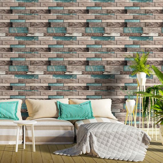 Декоративна 3D панель самоклейка 700х700х6мм Синє дерево (088) SW-00000275 | Зображення 4