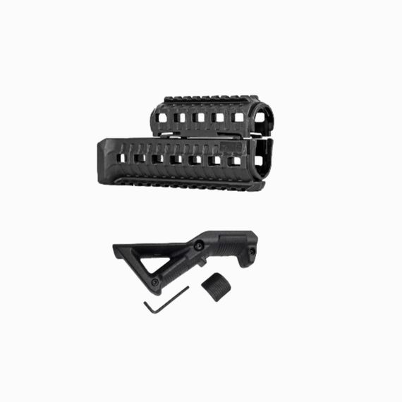 Цівка АК47/74 жаростійка M-LOK з 2 планками пікатіні DLG-Tactical + рукоятка чорна