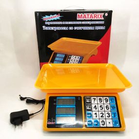 Весы торговые бытовые до 50 кг Matarix, Весы электронные торговые аккумуляторные 50кг IR-86