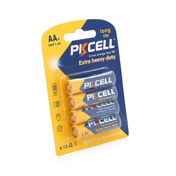 Батарейка сольова PKCELL 1.5V AA / R6, 4 штуки в блістері ціна за блістер, Q12/144