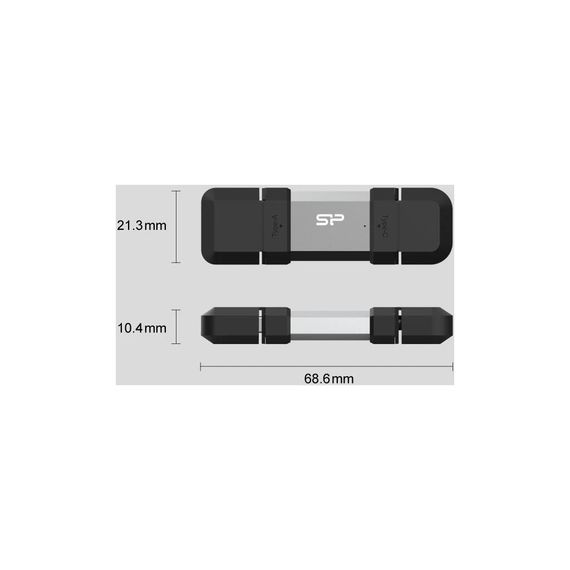 USB флеш накопичувач Silicon Power USB 64G SILICON POWER usb3.2+TypeC Mobile C51 (SP064GBUC3C51V1S) | Зображення 4