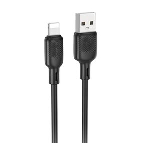 Дата кабель Borofone BX113 Lenny USB to Lightning 2.4A (3m) Black