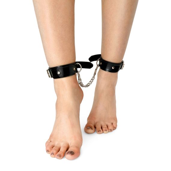 Поножи из экокожи Art of Sex Emoji Ankle cuffs Черные One Size | Зображення 4