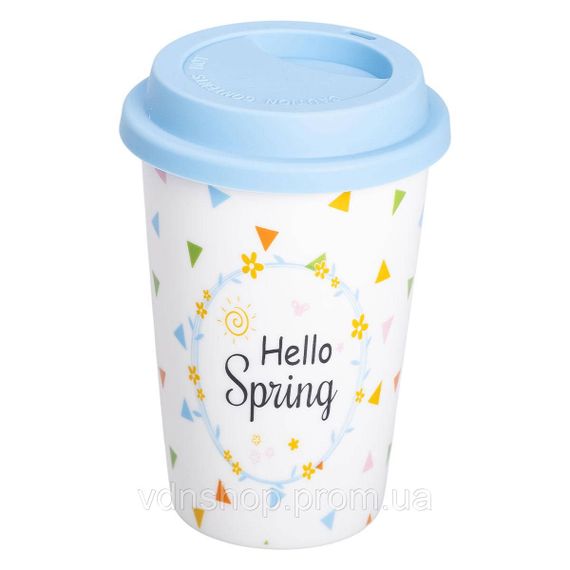 Порцелянаовий стакан із силіконовою кришкою та отвором для трубочки 420 мл RX-N240546HS | Зображення 1