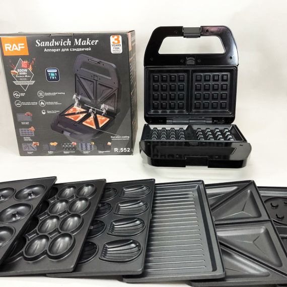 Гриль для дому для вафель RAF, Гриль барбекю електричний дому Сендвічниця бутербродів ER-89