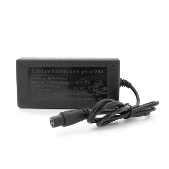 Зарядний пристрій для заряджання ГІРОСКУТЕРІВ 36V (Max.:42V/2A), штекер 3pin GX16 12.44mm(1+/3-), з індикацією, BOX | Зображення 1