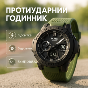 Годинник рибалки мисливця SKMEI 2105AG, Фірмовий спортивний годинник для походу BJ-71