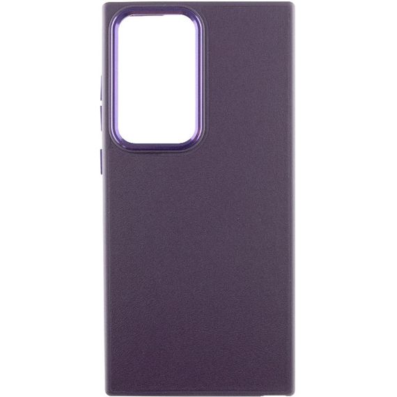 Кожаный чехол Bonbon Leather Metal Style для Samsung Galaxy S23 Ultra Фиолетовый / Dark Purple